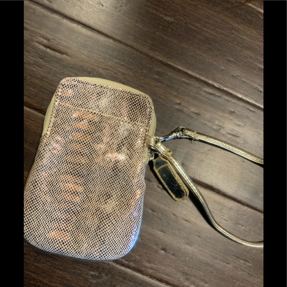 Iridescent snake skin phone wallet